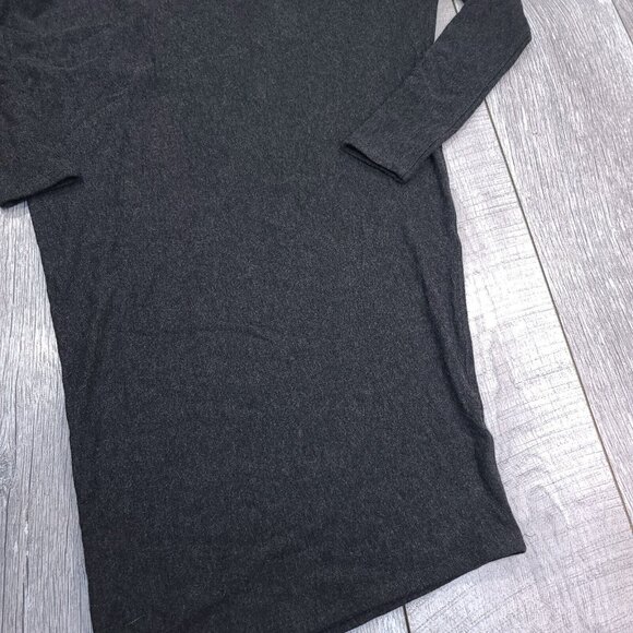 Kit and Ace Womens Wave Long Sleeve Shirt Dress Size 0 Gray Midi Fitted Cashmere - Picture 3 of 7